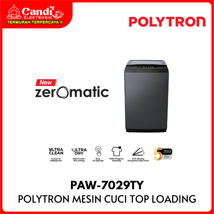 Polytron  Washing Machine Top Loading